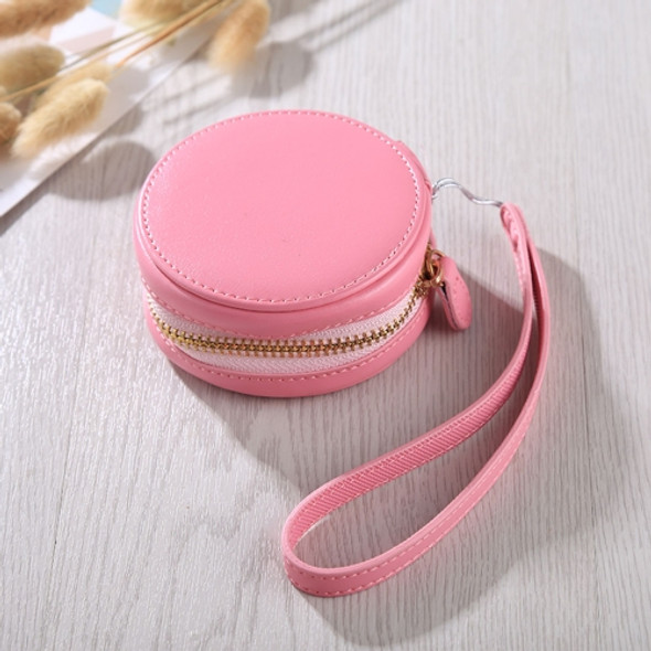 Full Body Camera Zipper PU Leather Case Bag with Hand Strap for Casio TR-M10 / TRM MINI (Pink)