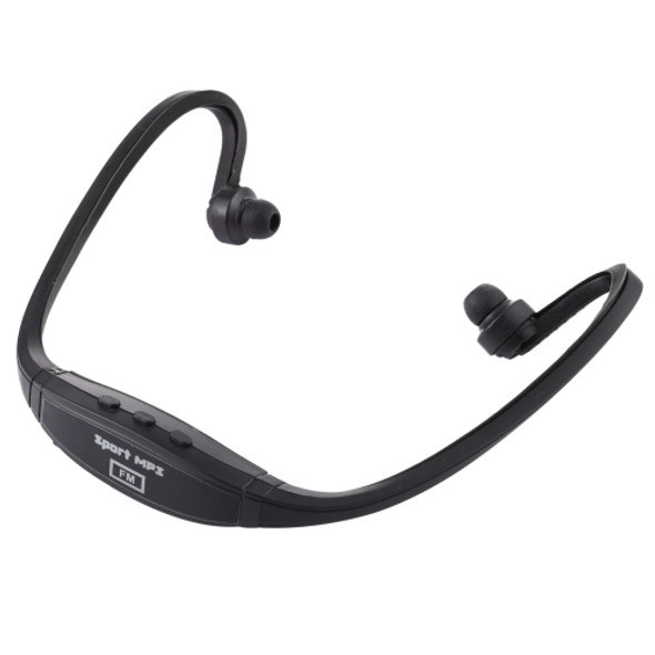 Neck-style Sport MP3 Earphone with TF Card Slot, Music Format: MP3 / WMA / WAV(Black)