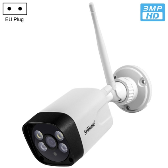 SriHome SH035 3.0 Million Pixels 1296P HD IP Camera, Support Two Way Audio / Motion Detection / Humanoid Detection / Full-color Night Vision / TF Card, EU Plug