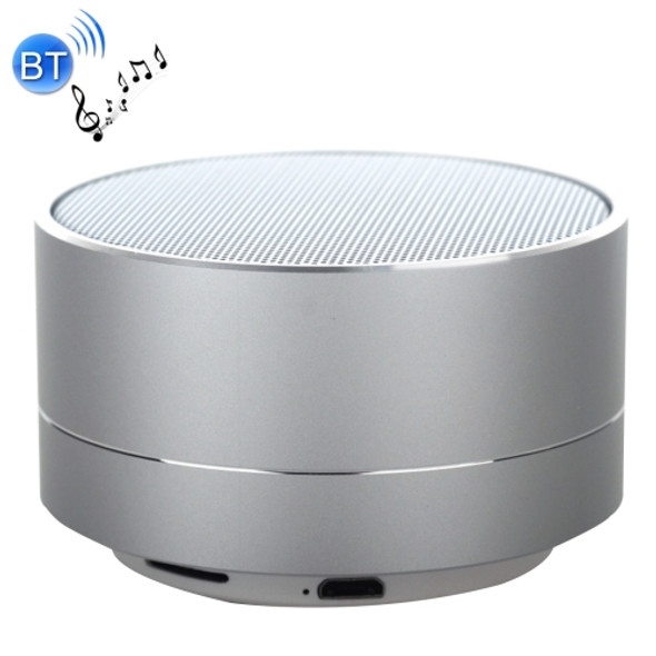 A10 Mini Portable Bluetooth Stereo Speaker, with Built-in MIC & LED, Support Hands-free Calls & TF Card, Bluetooth Distance: 10m(Silver)