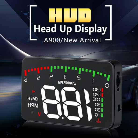 A900 OBD2 3.5 inch Vehicle-mounted Head Up Display Security System, Support Car Speed / Engine Revolving Speed Display / Water Temperature / Voltage / Driving Mileage