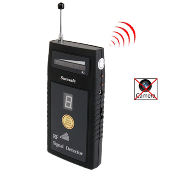 RF Signal Detector / Wireless & Wired Camera Detector / Bug Detector / Radio Frequency Devices with Digit Sensitivity Display (SH-055U8L)(Black)