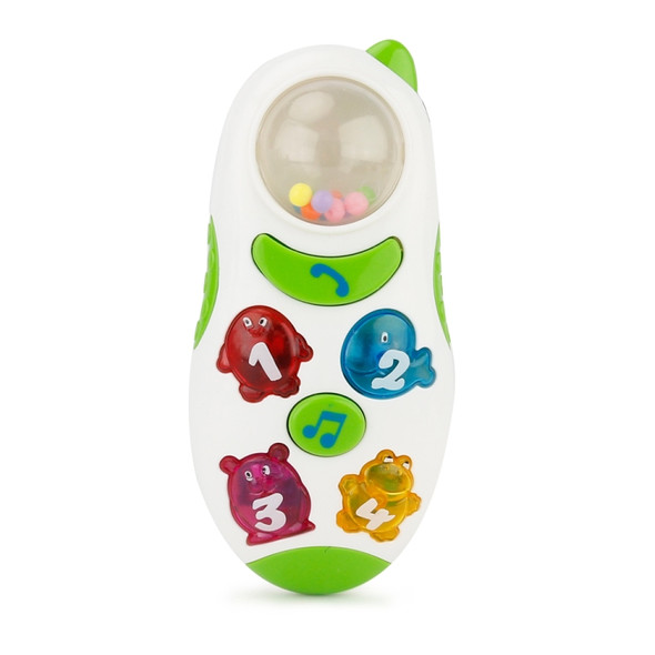 Brettbble Cartoon Baby Child Early Education Mobile Phone Style Music Toys with LED Light(White)