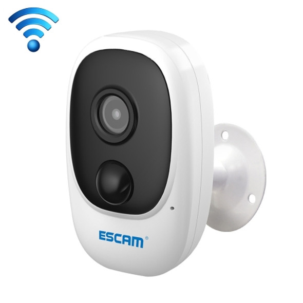 ESCAM G08 HD 1080P IP65 Waterproof PIR IP Camera without Solar Panel, Support TF Card / Night Vision / Two-way Audio (White)