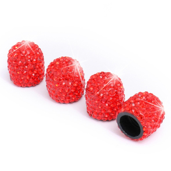 Car Crystal Tire Valve Cap Gas Cap Mouthpiece Cover (Red)