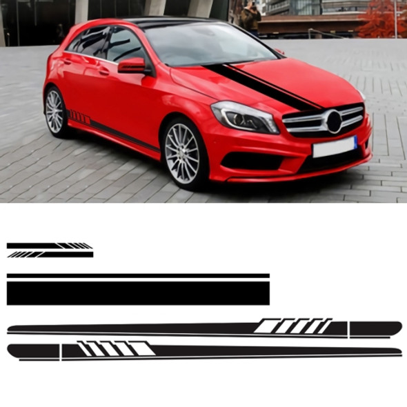 5 in 1 Car Styling Stripe Hood PVC Sticker Auto Decorative Sticker (Black)