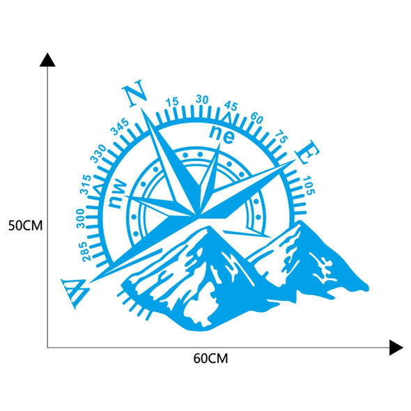 Car Styling Mountain Compass PVC Sticker Auto Decorative Sticker (Blue)