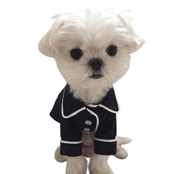 Dog Clothes Pet Pajamas Dog simulation Silk Pajamas, Size:S(Black)