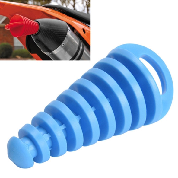 Motorcycle Exhaust Pipe Motocross Tailpipe PVC Air-bleeder Plug Exhaust Silencer Muffler Wash Plug Pipe Protector(Blue)