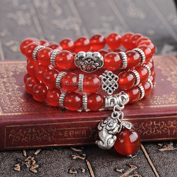 Fashion Jewelry Accessory Garnet Beads Bracelet (Red Agate & Pi Xiu)