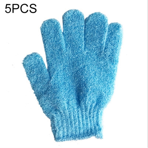 5 PCS Shower Bath Gloves Exfoliating Spa Massage Scrub Body Glove(Blue)