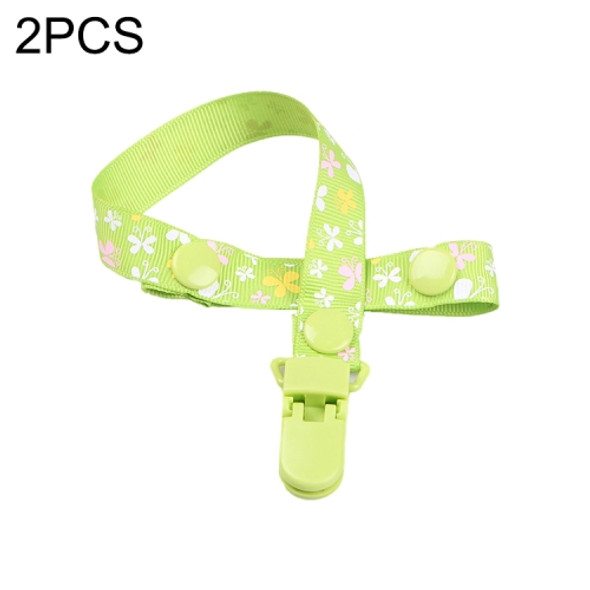 2 PCS Baby Pacifier Clip Pacifier Chain Dummy Clip Nipple Holder For Nipples Children Pacifier Clips Teether Anti-drop Rope(14 Cyan butterfly)