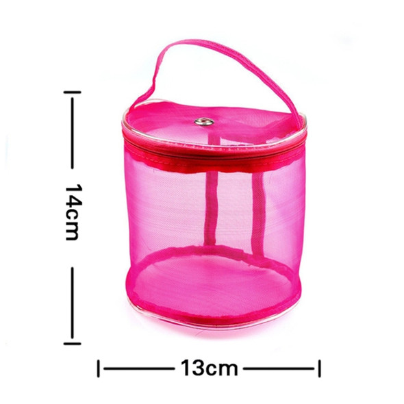 Mesh Bag DIY Hand Weaving Tools Yarn Storage Knitting Bag Organizer Hollow Yarn Bag(Small Rose Red)