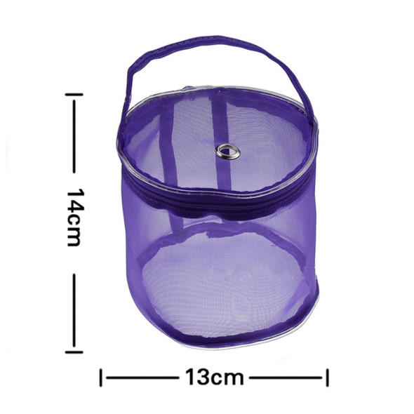 Mesh Bag DIY Hand Weaving Tools Yarn Storage Knitting Bag Organizer Hollow Yarn Bag(Small Purple )