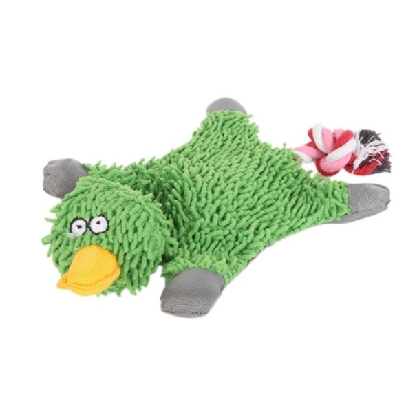 B14302 Cute Papa Duck Plush Dog Toy With Rope(Green )