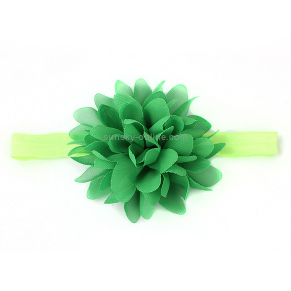 Baby Girl Elastic Hairband Children Hair Wear Flower Headband(Green)