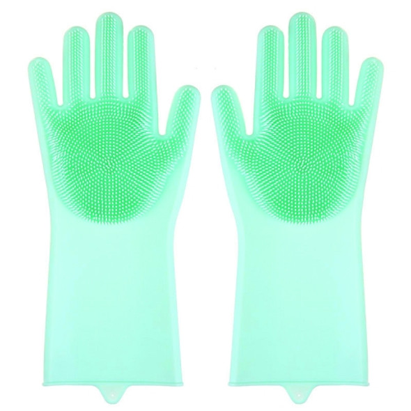 Multipurpose Silicone Gloves Heat-proof Anti-abrasive Housework Kitchen Cleaning Gloves(Green)