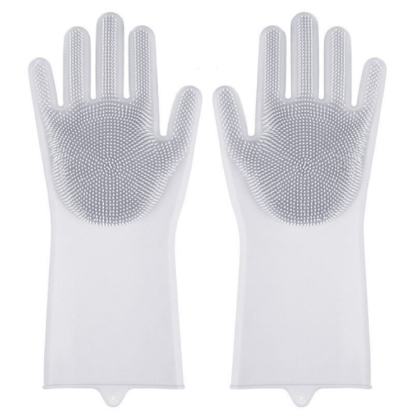 Multipurpose Silicone Gloves Heat-proof Anti-abrasive Housework Kitchen Cleaning Gloves(Grey)