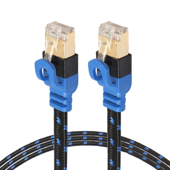 REXLIS CAT7-2 Gold-plated CAT7 Flat Ethernet 10 Gigabit Two-color Braided Network LAN Cable for Modem Router LAN Network, with Shielded RJ45 Connectors, Length: 15m