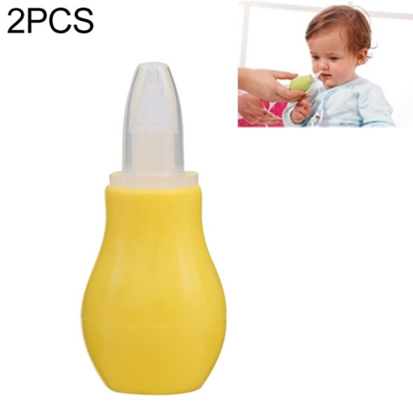 2 PCS Silicone Newborn Baby Children Nose Aspirator Toddler Nose Cleaner Infant Snot Vacuum Sucker Soft Tip Cleaner Baby Care Products(YELLOW)