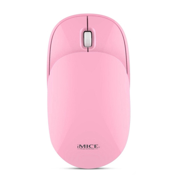 iMICE E-1100 3 Keys 1600 DPI Silent Portable Ultra-Thin Mini Flip 2.4GHz Wireless Mouse(Pink)