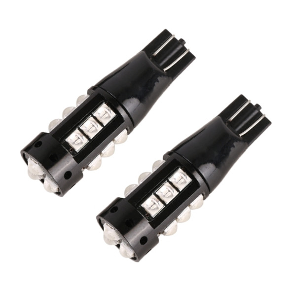 2 PCS T10 DC12V / 6.5W Car Clearance Light 15LEDs SMD-3030 Lamp Beads (Blue Light)