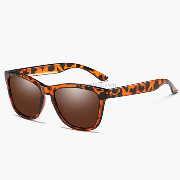Unisex Retro Fashion Plastic Frame UV400 Polarized Sunglasses (Demi Brown +Brown)