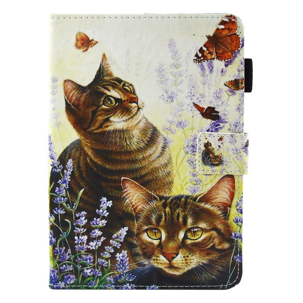 For iPad mini 4 / 3 / 2 / 1 Cats and Butterflies Pattern Horizontal Flip Leather Case with Holder & Wallet & Card Slots & Sleep / Wake-up Function & Pen Slot