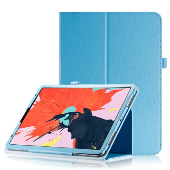 Litchi Texture Horizontal Flip Leather Case for iPad Pro 11 inch 2018, with Holder & Sleep / Wake-up Function (Sky Blue)