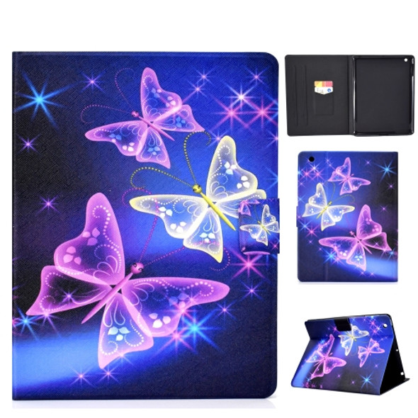 For iPad 2 / 3 / 4 Electric Horizontal TPU Painted Flat Feather Case with Sleep Function & Pen Cover & Card Slot & Holder(Starry Sky Butterfly)