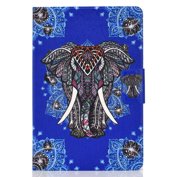 Colored Drawing Universal Voltage Craft Cloth TPU Protective Case, with Holder & Sleep / Wake-up Function & Card Slots & Anti-slip Strip for iPad Mini1 / 2 / 3 / 4 / 5(Elephant)