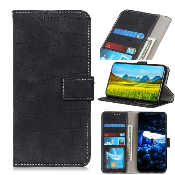 For Wiko Y81 Crocodile Texture Horizontal Flip Leather Case with Holder & Wallet & Card Slots & Photo Frame(Black)