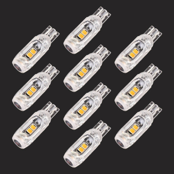 10 PCS T10 DC12V / 1W Car Clearance Light 5LEDs SMD-3030 Lamp Beads (Yellow Light)