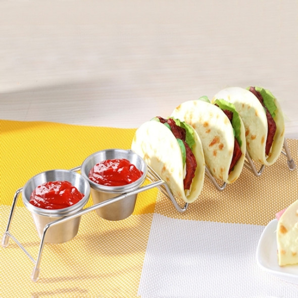 Taco Rack Stainless Steel 304 Taco Rack Taco Pancake Stand, Specification: Single Head Double Cup