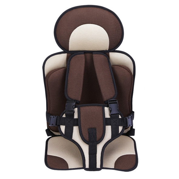 Car Portable Children Safety Seat, Size:54 x 36 x 25cm (For 3-12 Years Old)(Coffee + Beige)