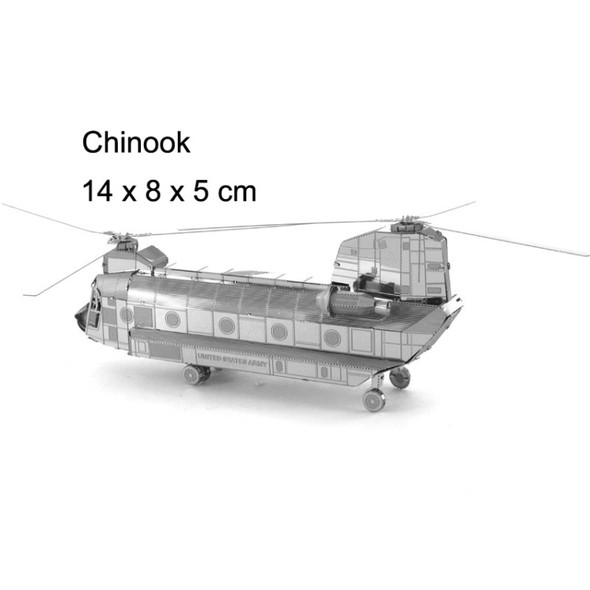 3 PCS 3D Metal Assembly Model DIY Puzzle, Style: CH-74 Chinook