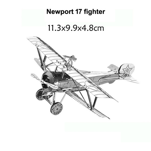3 PCS 3D Metal Assembly Model DIY Puzzle, Style: Nieuport 17