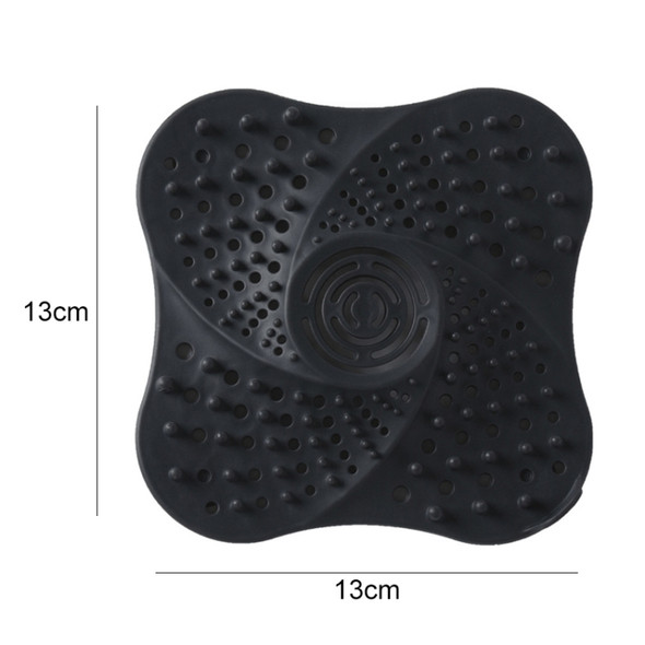 Suction Cup Anti-skid Filter Floor Ddrain Kitchen Sink Residue Isolation Net(Black)