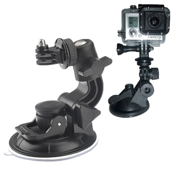 ST-72 9cm Diameter Car Window Plastic Cup Suction Mount + Tripod Holder Gadget For GoPro HERO10 Black / HERO9 Black / HERO8 Black /7 /6 /5 /5 Session /4 Session /4 /3+ /3 /2 /1, DJI Osmo Action, Xiaoyi and Other Action Cameras(Black)