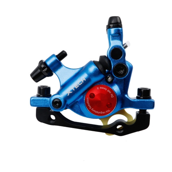ZOOM HB100 Mountain Bike Hydraulic Brake Caliper Folding Bike Cable Pull Hydraulic Disc Brake Caliper, Style:Front(Blue)