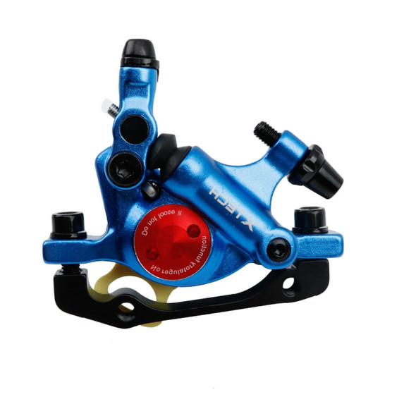 ZOOM HB100 Mountain Bike Hydraulic Brake Caliper Folding Bike Cable Pull Hydraulic Disc Brake Caliper, Style:Front(Blue)