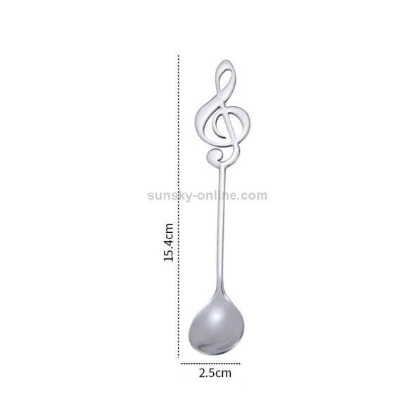 2 PCS Creative Musical Note Spoon Coffee Stirring Scoop Stainless Steel Titanium Music Bar Spoon Gift Spoon(Silver)