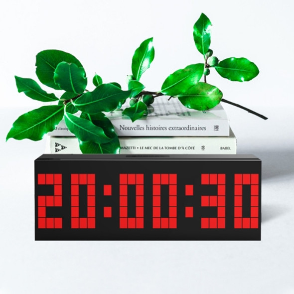 Digital Electronic Alarm Clock Creative LED Desk Clock US Plug, Style:6 Digits 5 Segments(Red Light)