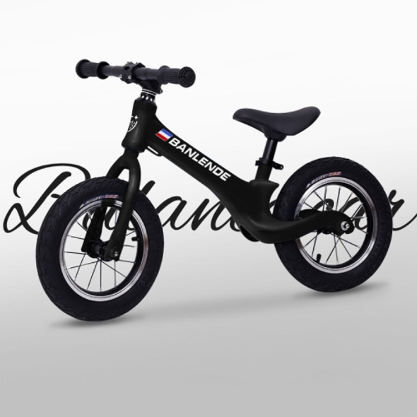 Magnesium Alloy Children Balance Bike Without Pedal Three-wheeled Slide Toddler Bike(Black)