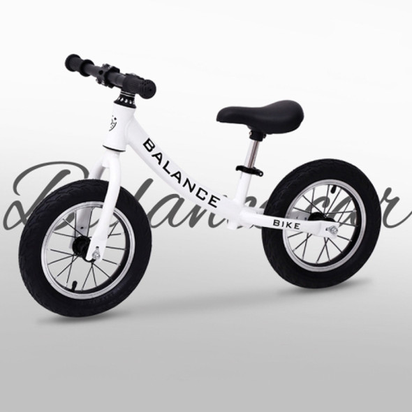 Aluminum Alloy Children Balance Bike Without Pedal Three-wheeled Slide Toddler Bike(White)