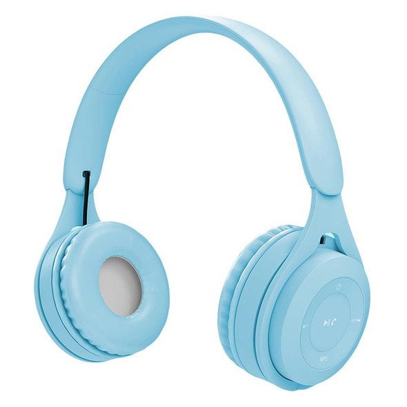 Y08 Hifi Sound Quality Macaron Bluetooth Headset, Supports Calling & TF Card & 3.5mm AUX (Blue)