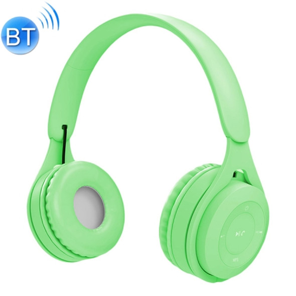 Y08 Hifi Sound Quality Macaron Bluetooth Headset, Supports Calling & TF Card & 3.5mm AUX (Green)