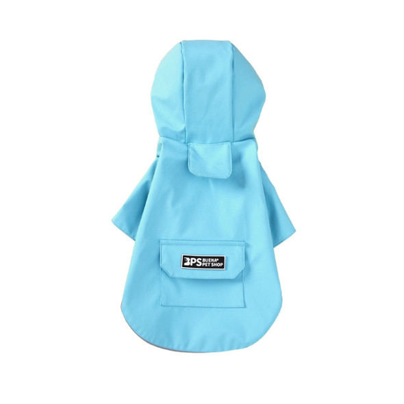 Dog Raincoat Hooded Four-Legged Clothes Waterproof All-Inclusive Small Dog Pet Raincoat, Size: M(Lake Blue)