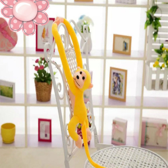 Kawaii Long Arm Tail Monkey Stuffed Doll Plush Toys Curtains Baby Sleeping Appease Animal Doll Birthday Gifts, Height:60cm(Yellow)