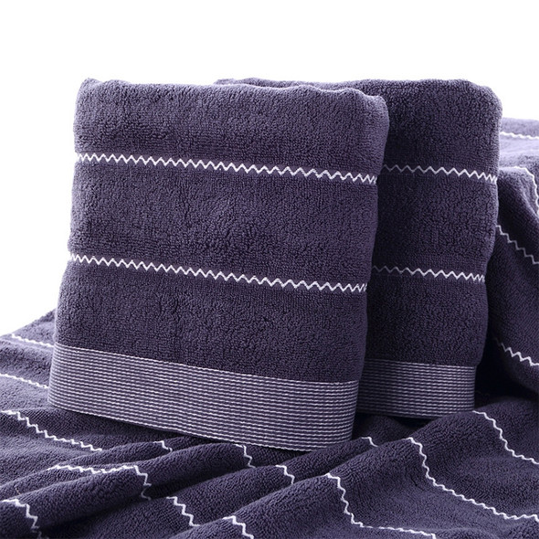32-strand Cotton Wave Absorbent and Durable Bath Towel(Gray Blue)